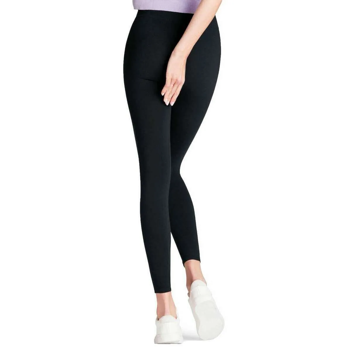 Falke Blue Cotton Seamless Leggings