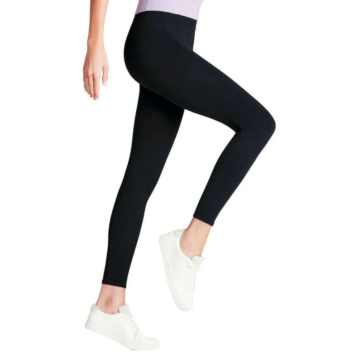 Falke Blue Cotton Seamless Leggings