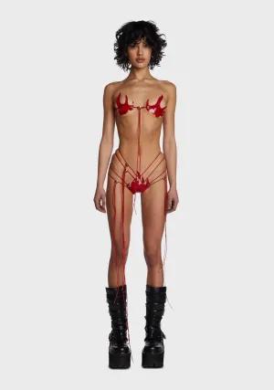 Fire Vinyl Bikini Set