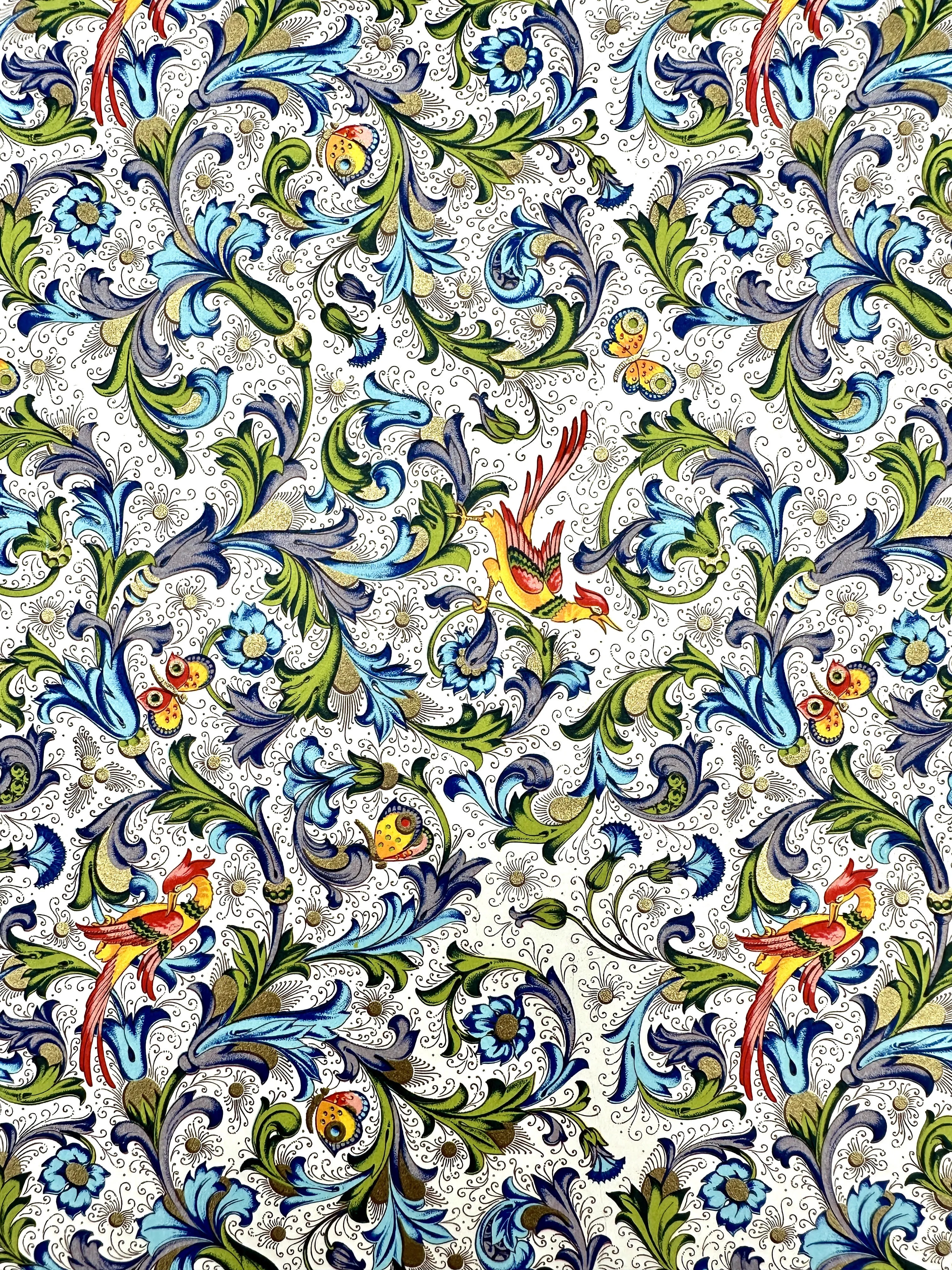 Florentine Bird Pattern Writing Papers With Lined Envelopes - 10 pack