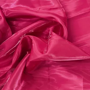Fuchsia Crystalized Reflective Liquid Bridal Satin Fabric