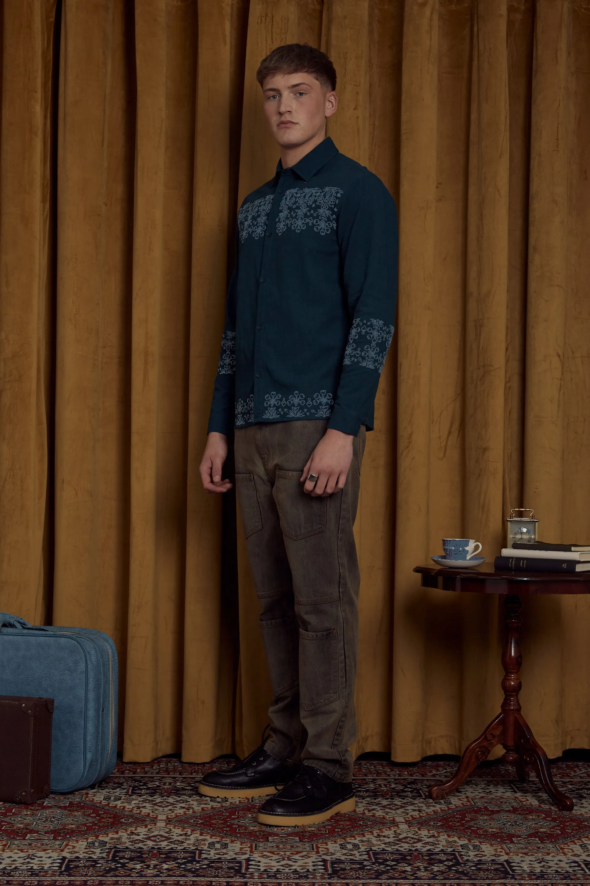 GAGE EMBROIDERED LINEN SHIRT