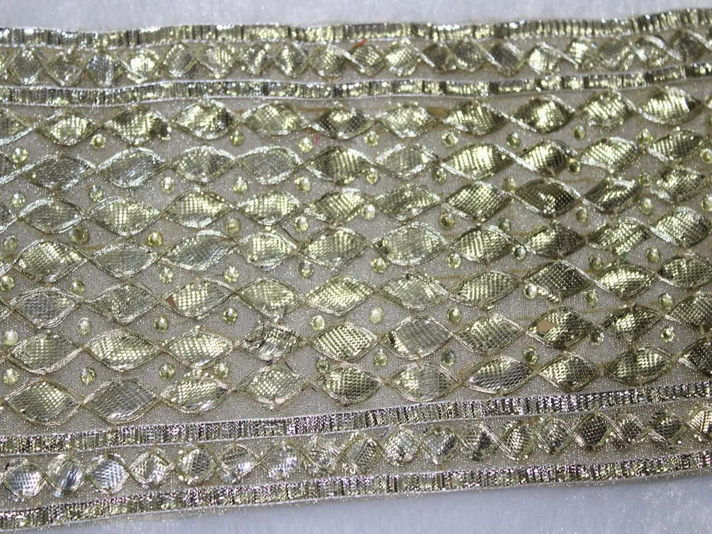 Golden Fancy Gota Work Embroidered Border