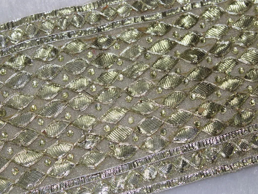 Golden Fancy Gota Work Embroidered Border