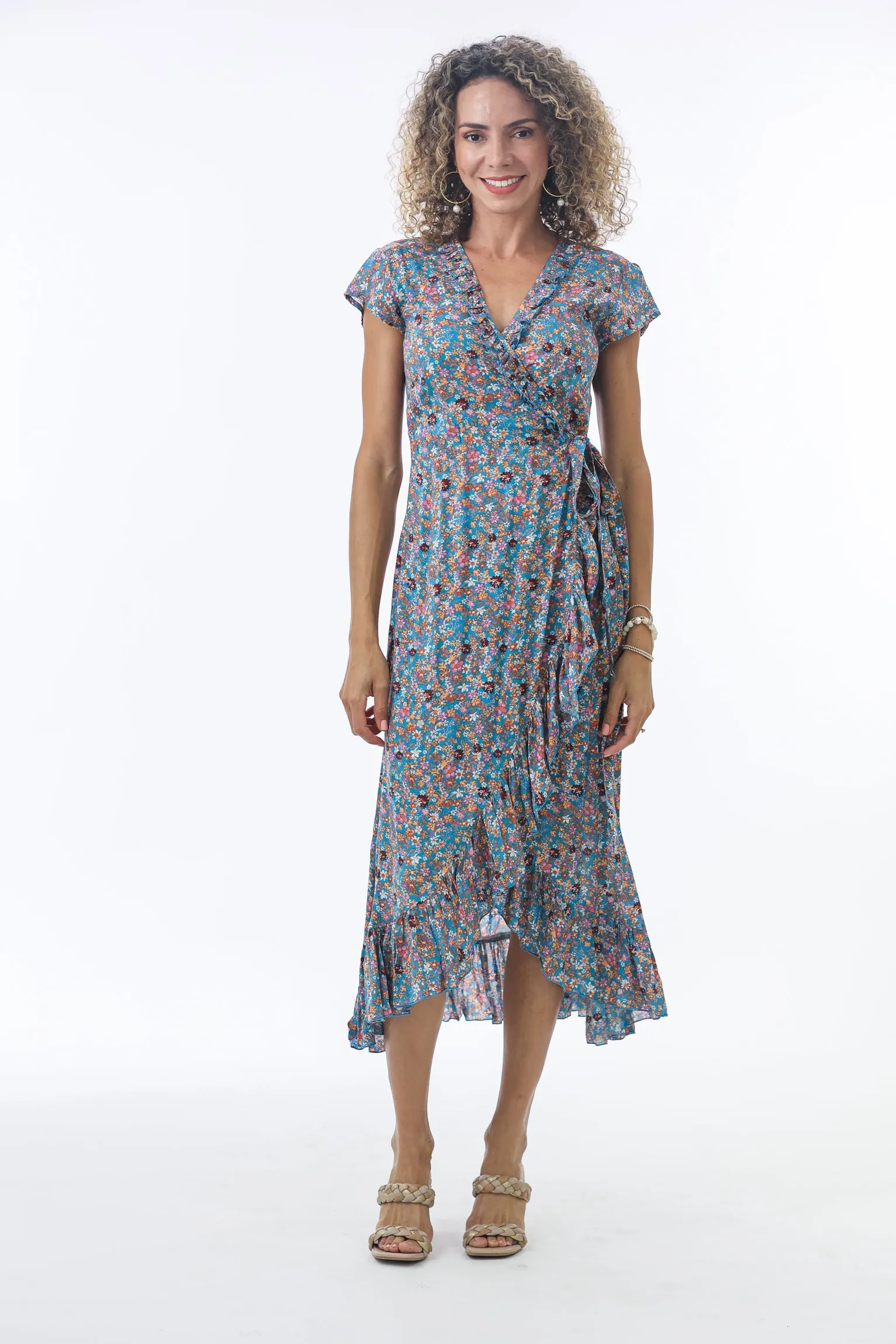 Havana Maxi Wrap Dress in Ditsy