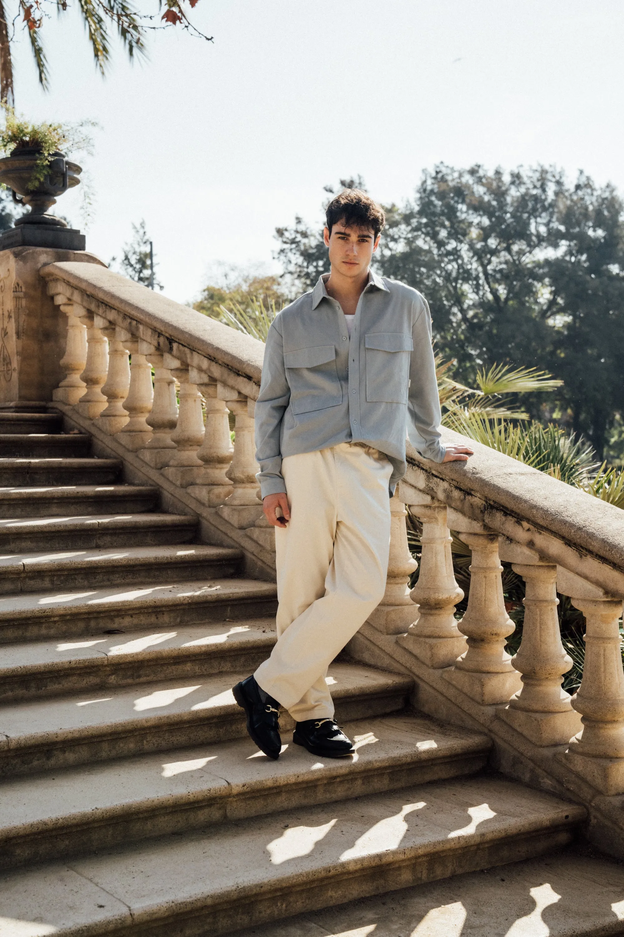 HEAVY CANVAS LONGSLEEVE SHIRT - LIGHT BLUE