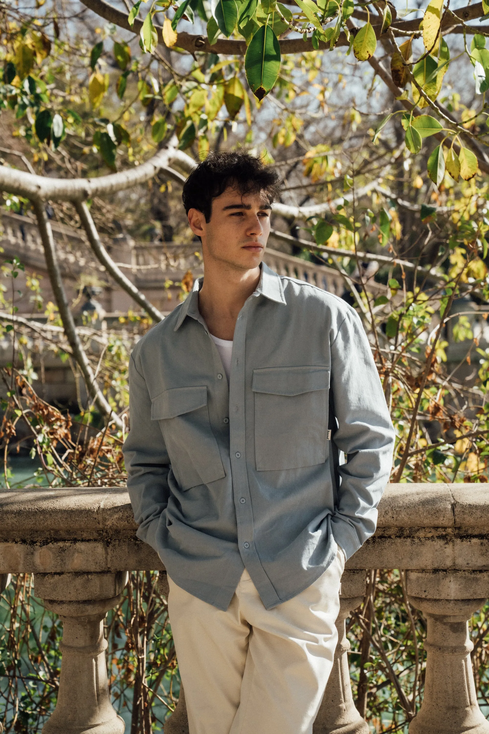 HEAVY CANVAS LONGSLEEVE SHIRT - LIGHT BLUE