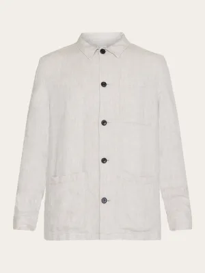 Herringbone linen overshirt - GOTS/Vegan - Light feather gray