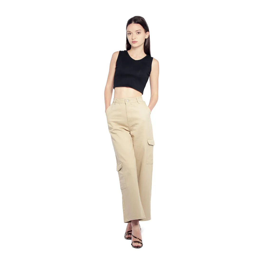 High Waist Cargo Pocket Pants