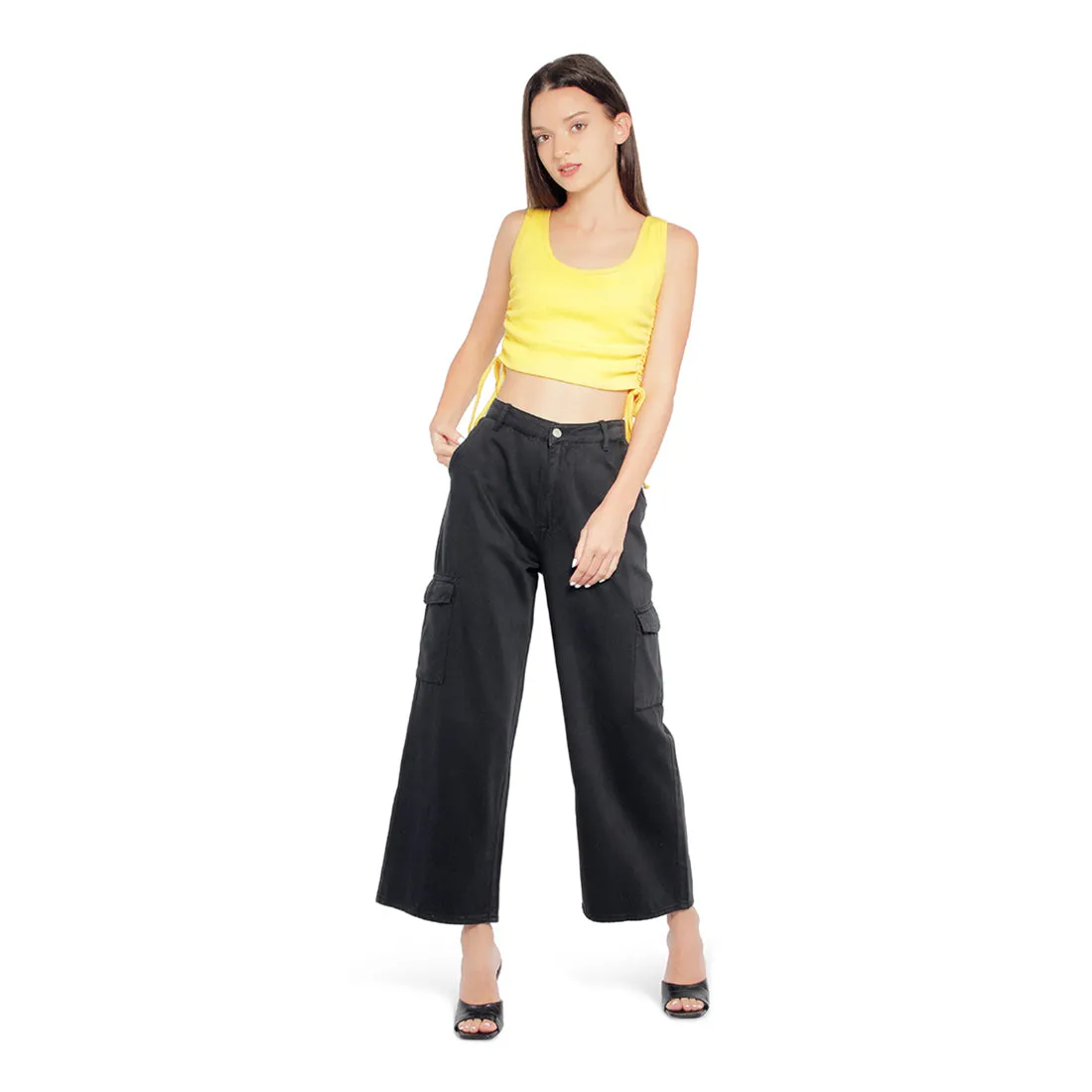High Waist Cargo Pocket Pants