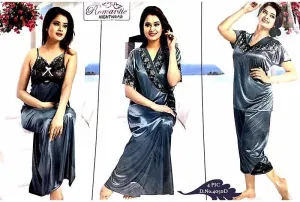 Hot Bridal Nighty Set & Honeymoon Nighty Sets - 4050D - 4 Pieces Nighty Sets