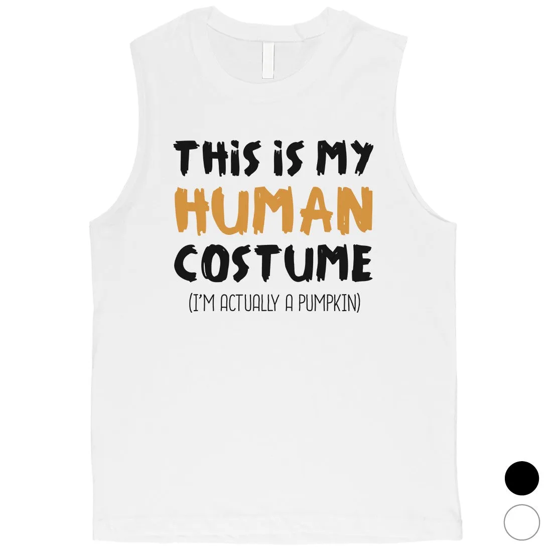 Human Costume Pumpkin Mens Muscle Shirt