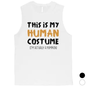 Human Costume Pumpkin Mens Muscle Shirt