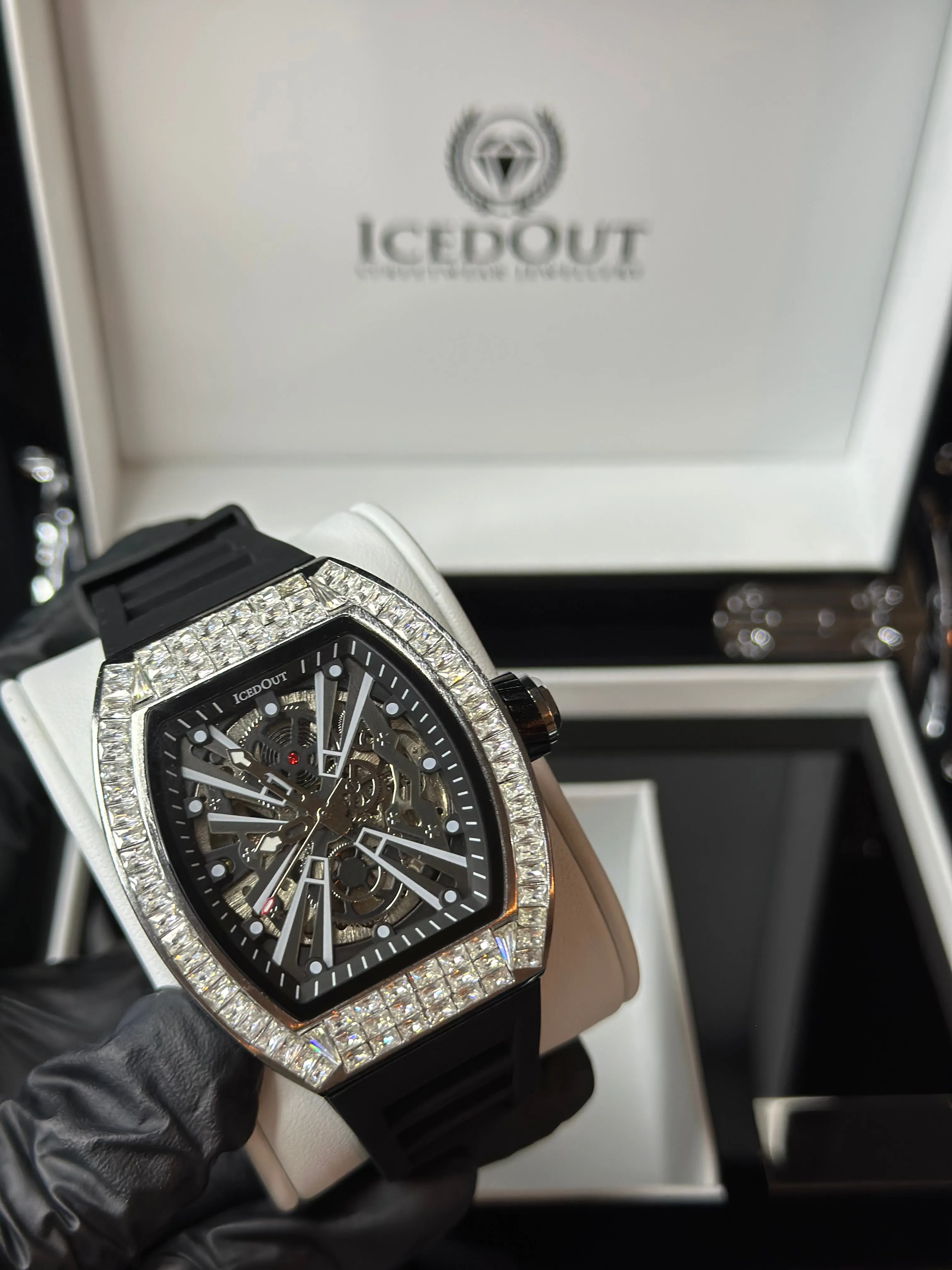 IcedOut Elite Baguette Watch - Black ice