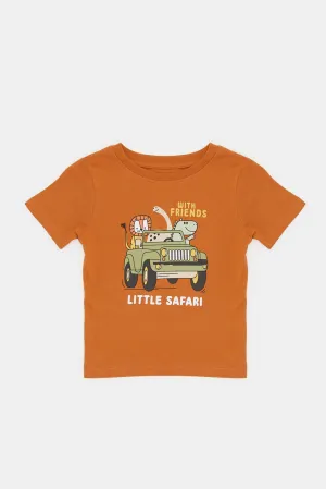 Infant Boys Orange Little Safari T-Shirt
