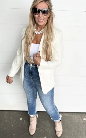 Ivory Blazer - White Birch Final Sale