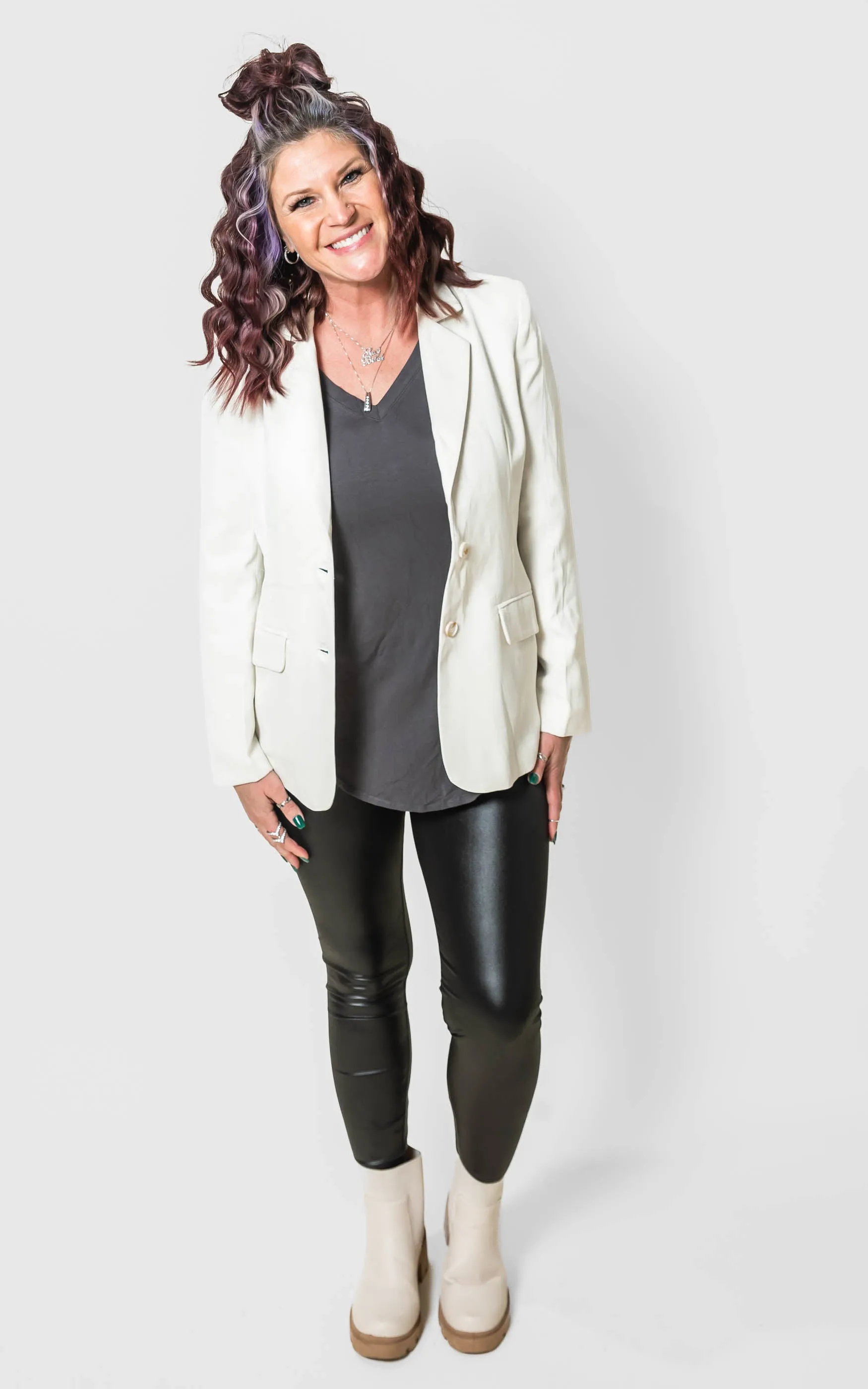 Ivory Blazer - White Birch Final Sale