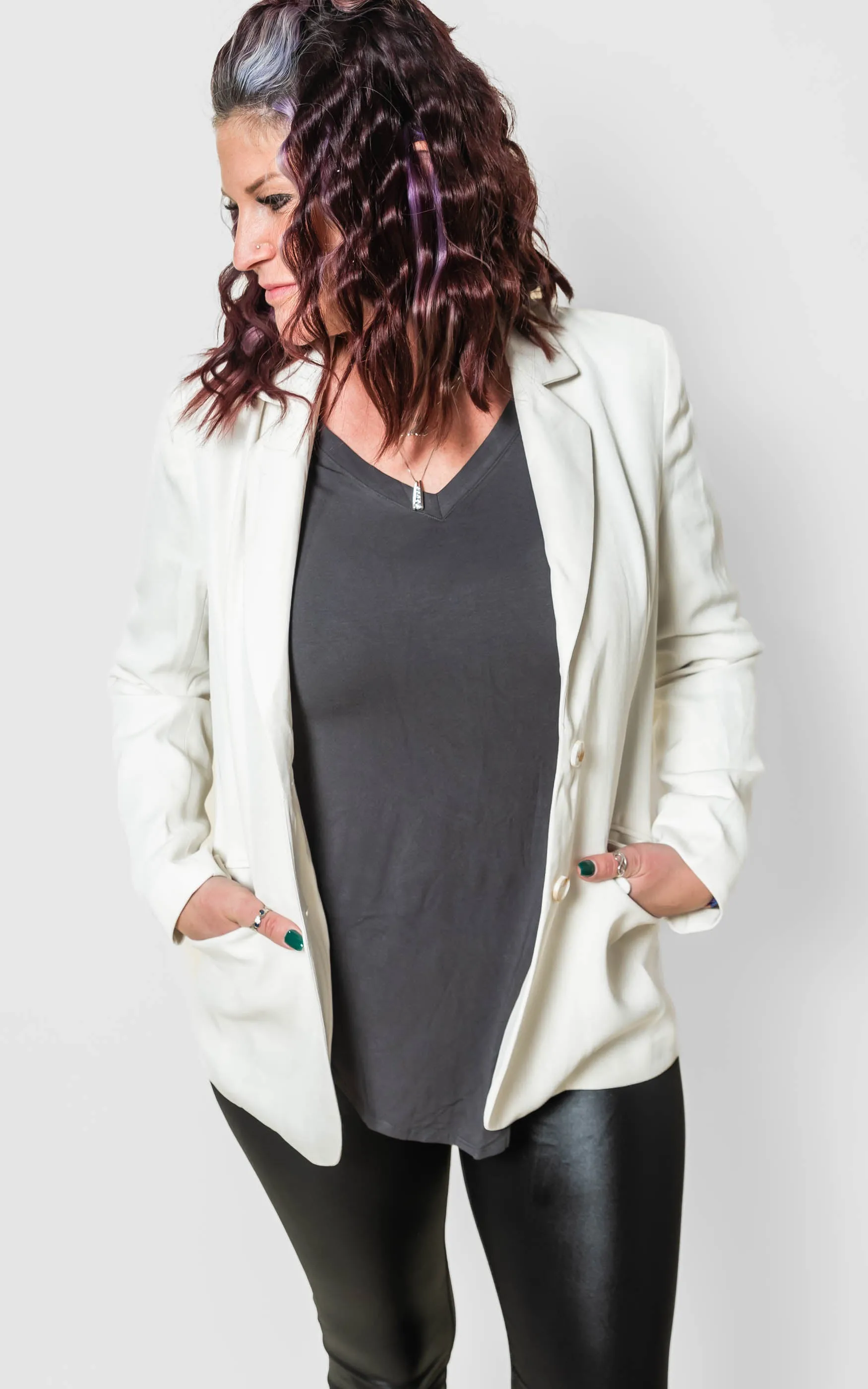 Ivory Blazer - White Birch Final Sale