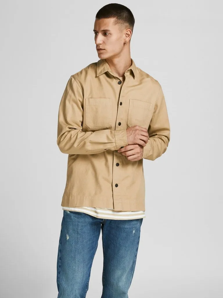 Jack and Jones Logan - overshirt i bomuld/hør mix