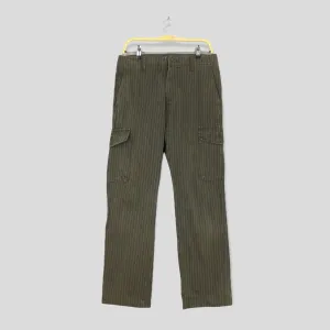 Japanese Tabloid News Brown Striped Cargo Pants Size 32x30