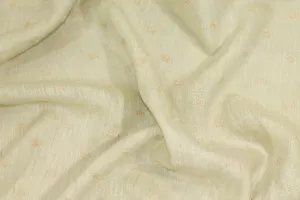 Khaki Embroidered Italian Linen
