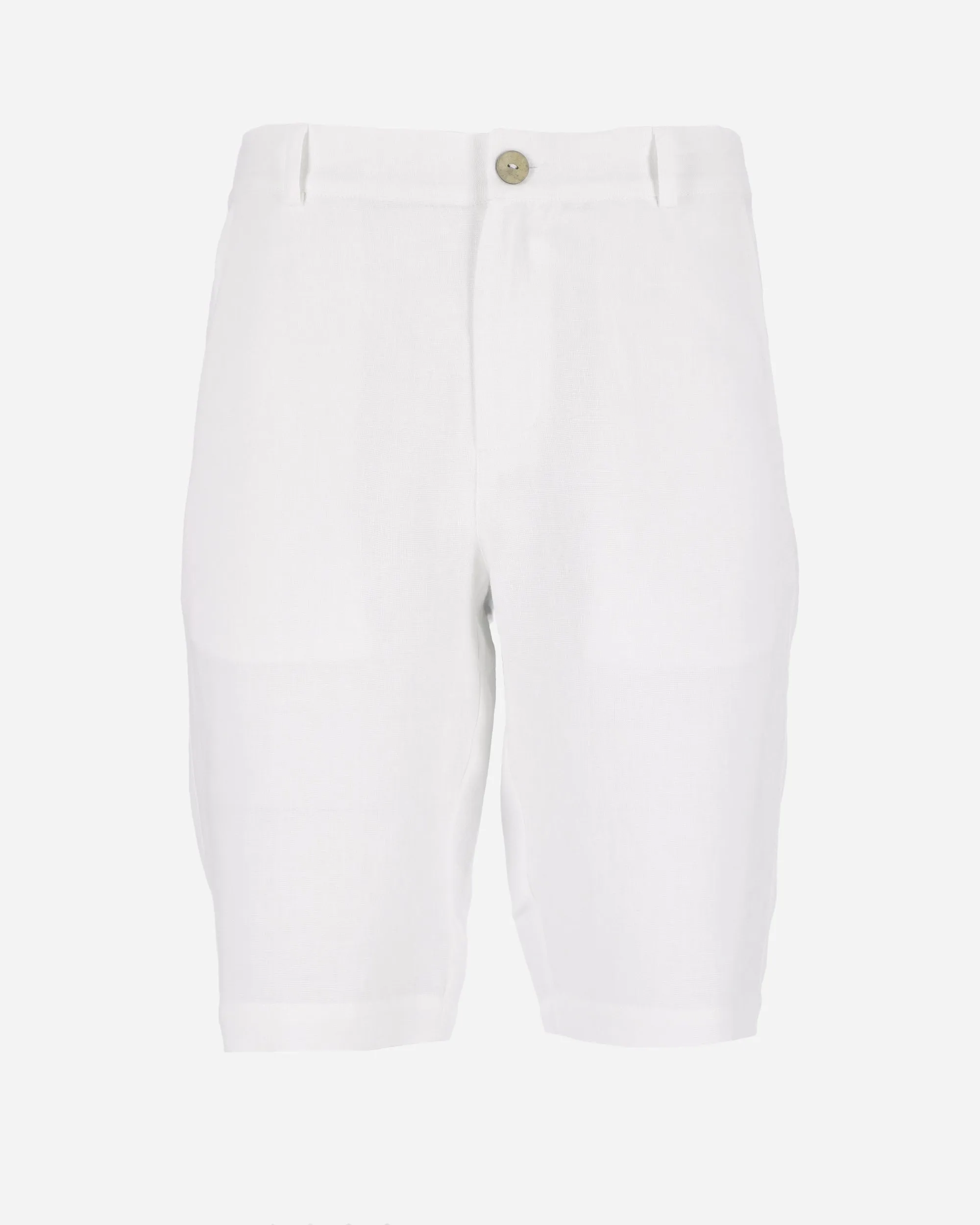 Knee-length men's linen shorts VIGAN in White