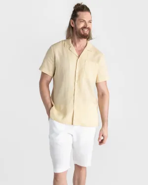 Knee-length men's linen shorts VIGAN in White