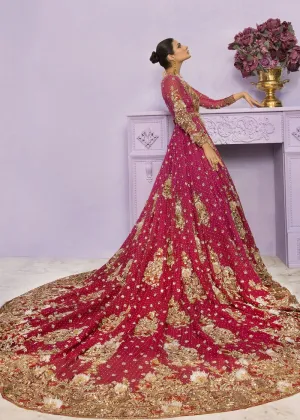 Latest Pakistani Embroidered bridal outfit online in pink color # B3468