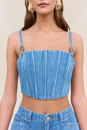 LAUREN TOP - MEDIUM STONE WASH