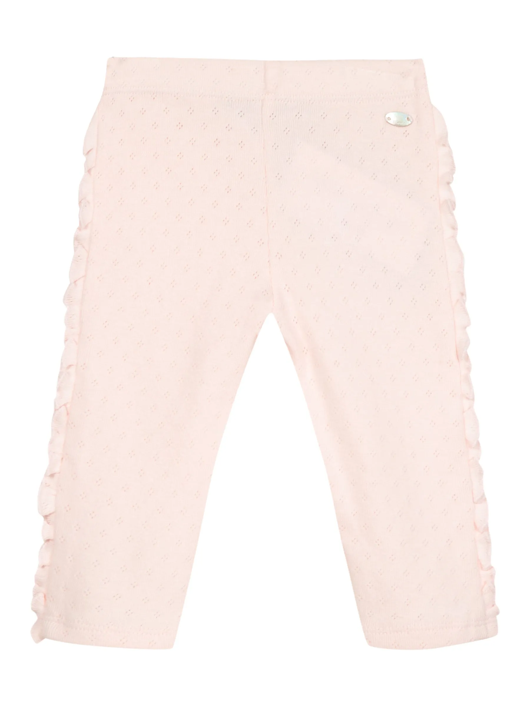 Leggings - Pale pink openwork cotton