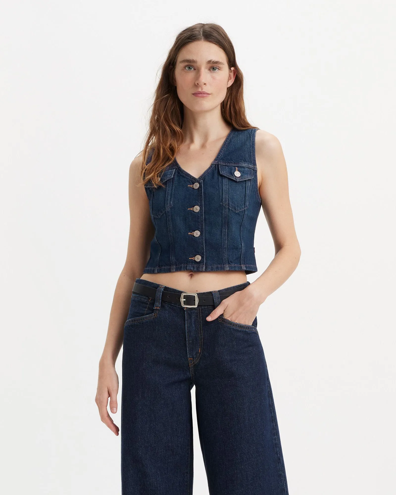 Levi's® Womens Bella Denim Corset - Dark Side Scrape