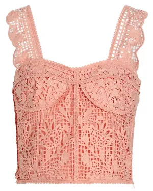 Light Pink Guipure Sleeveless Corset