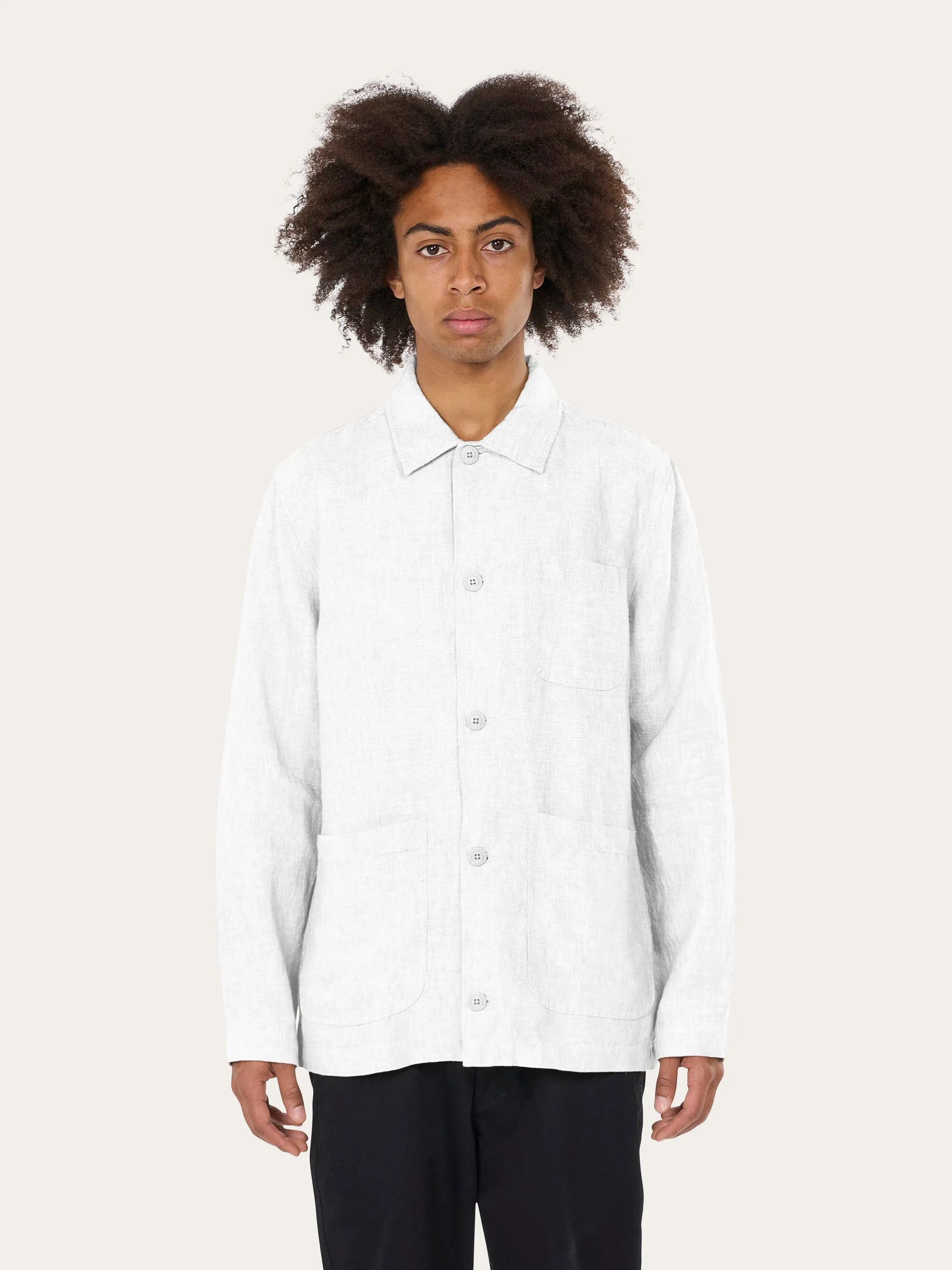 Linen overshirt - Bright White
