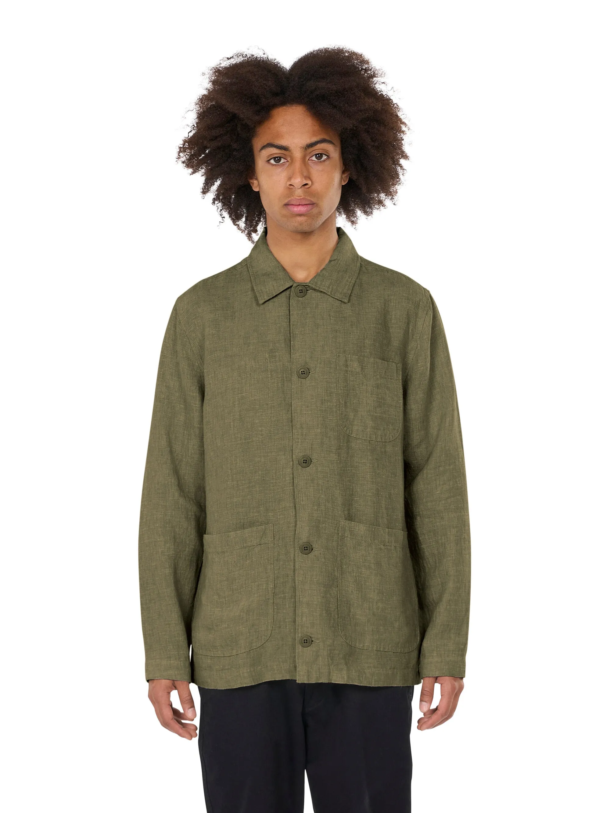 Linen overshirt - Burned Olive