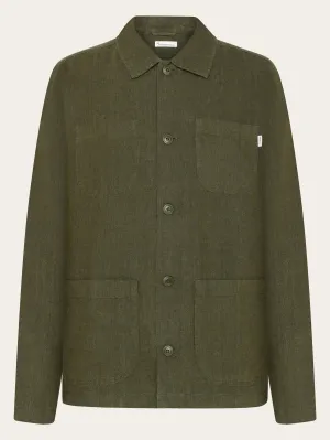 Linen overshirt - Burned Olive