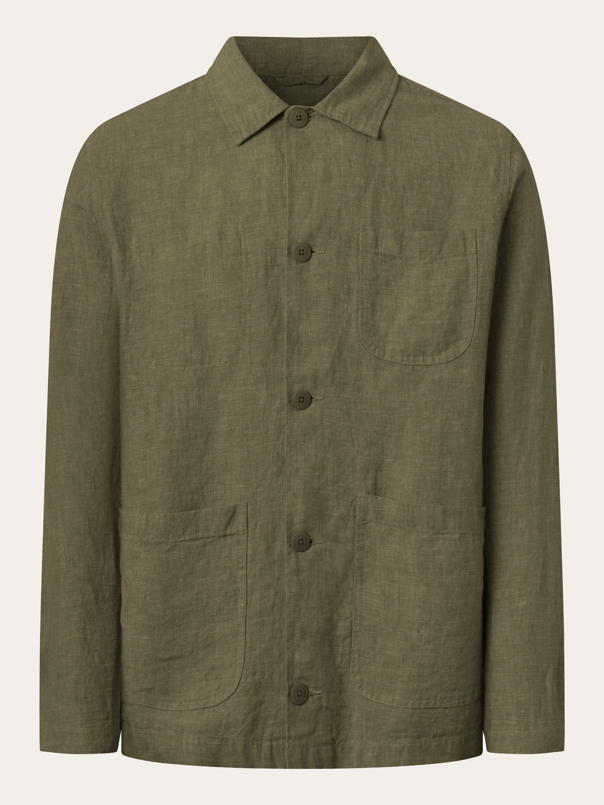 Linen overshirt - Burned Olive