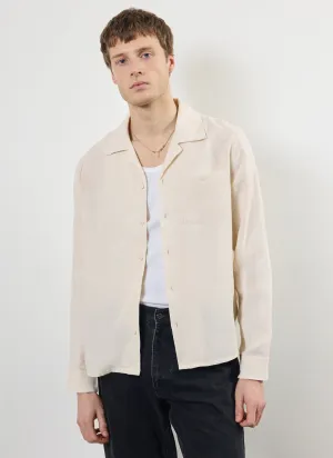 Long Sleeve Cuban Linen Shirt | Stone