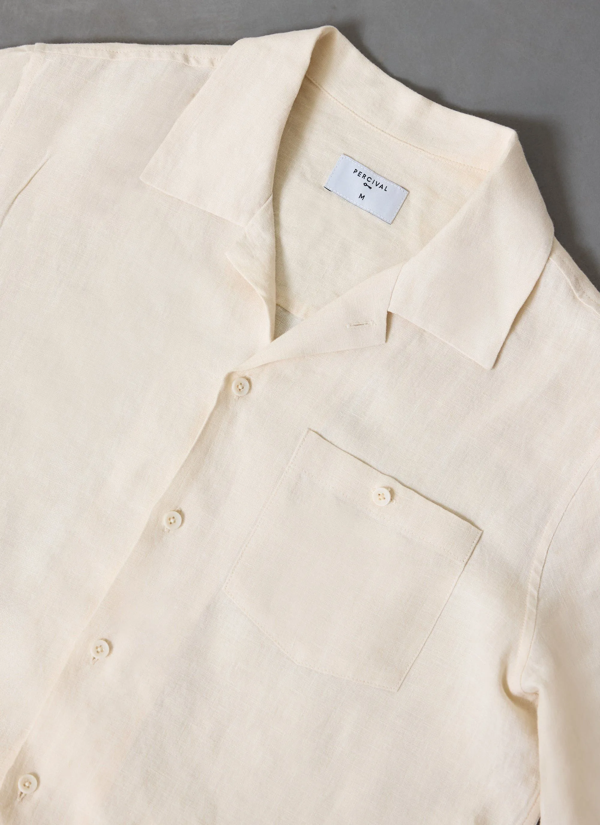 Long Sleeve Cuban Linen Shirt | Stone