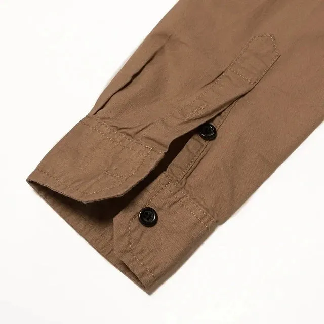 Long Sleeve  Military Shirt With Embroidery