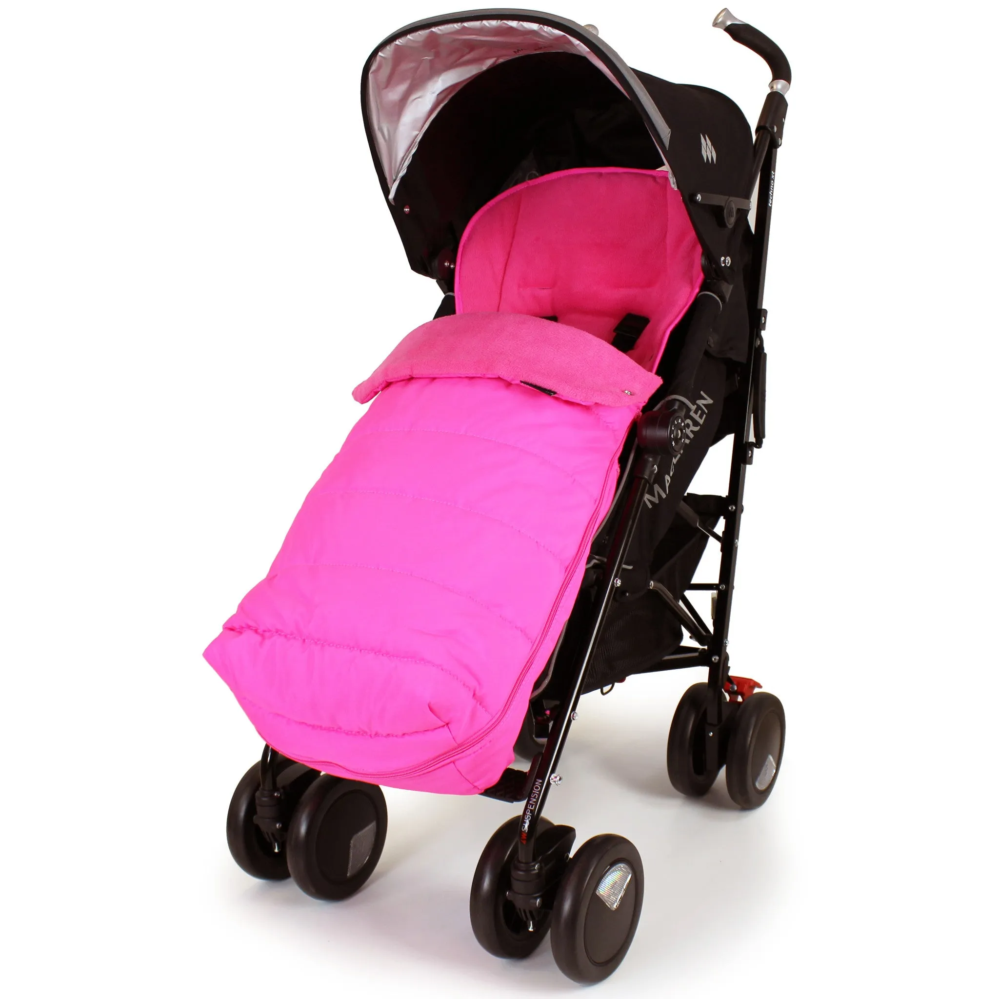 Luxury Padded Footmuff Liner - Raspberry Pink Fit Maclaren Quest Triumph Techno