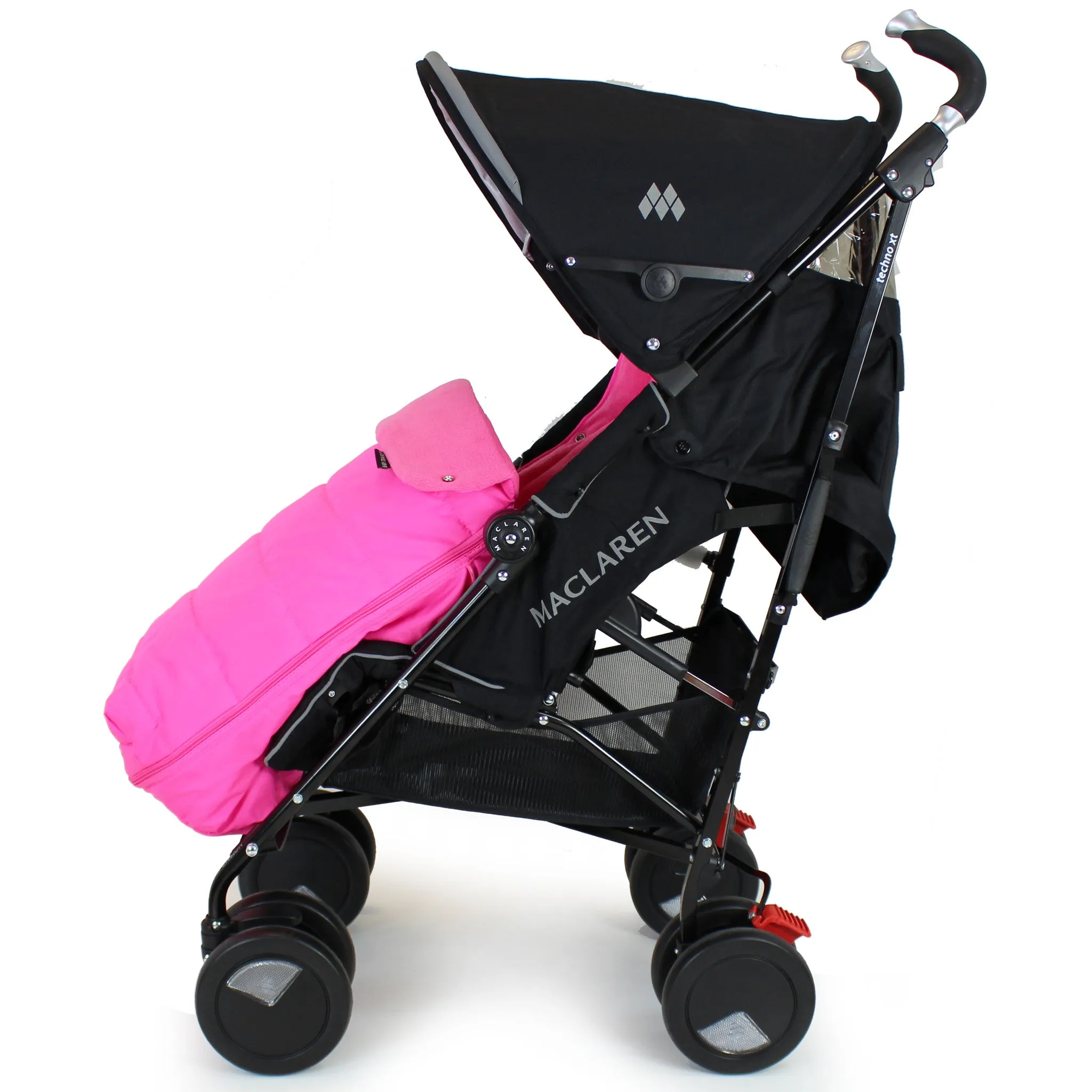 Luxury Padded Footmuff Liner - Raspberry Pink Fit Maclaren Quest Triumph Techno