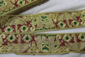 Maroon Designer Zari Work Embroidered Border