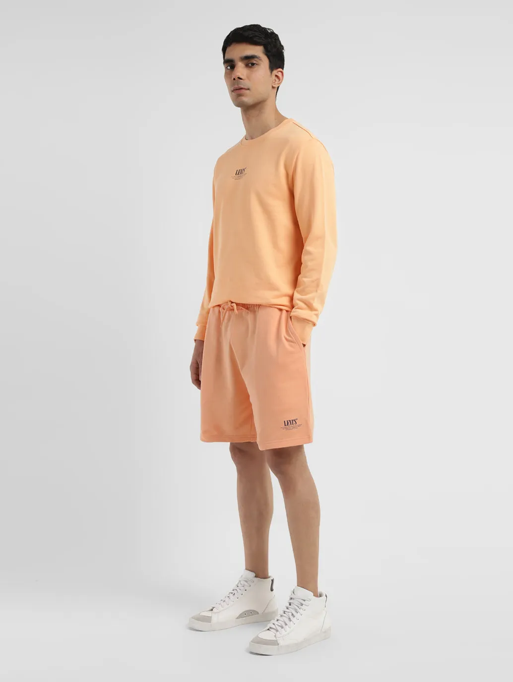 Men's Peach Regular Fit Shorts