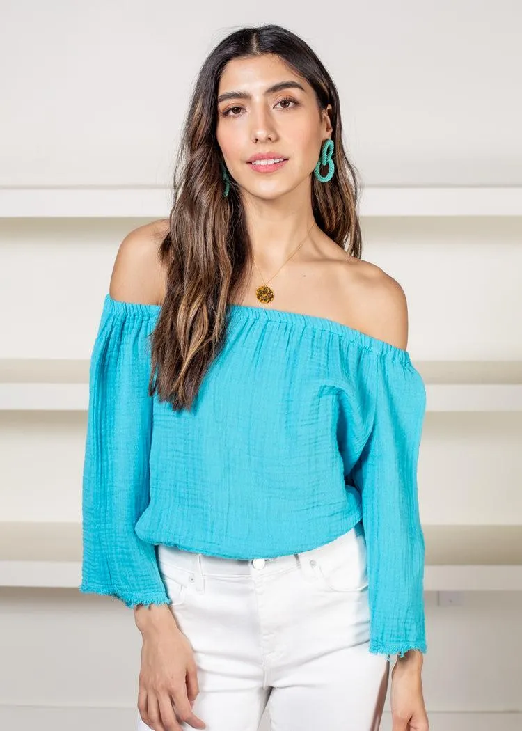 Michael Stars Isabel Gauze Convertible Top- Neptune***FINAL SALE***