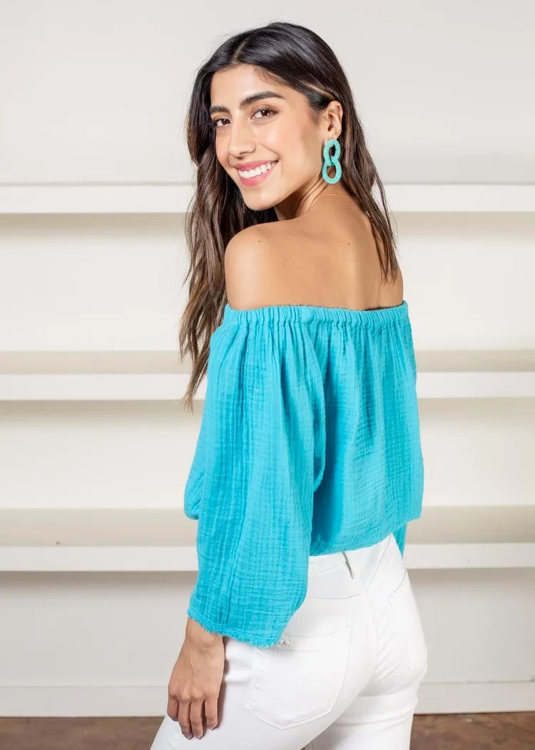 Michael Stars Isabel Gauze Convertible Top- Neptune***FINAL SALE***
