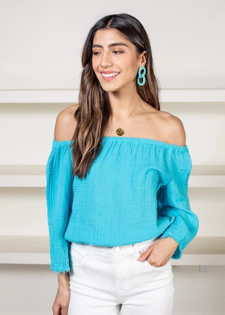 Michael Stars Isabel Gauze Convertible Top- Neptune***FINAL SALE***