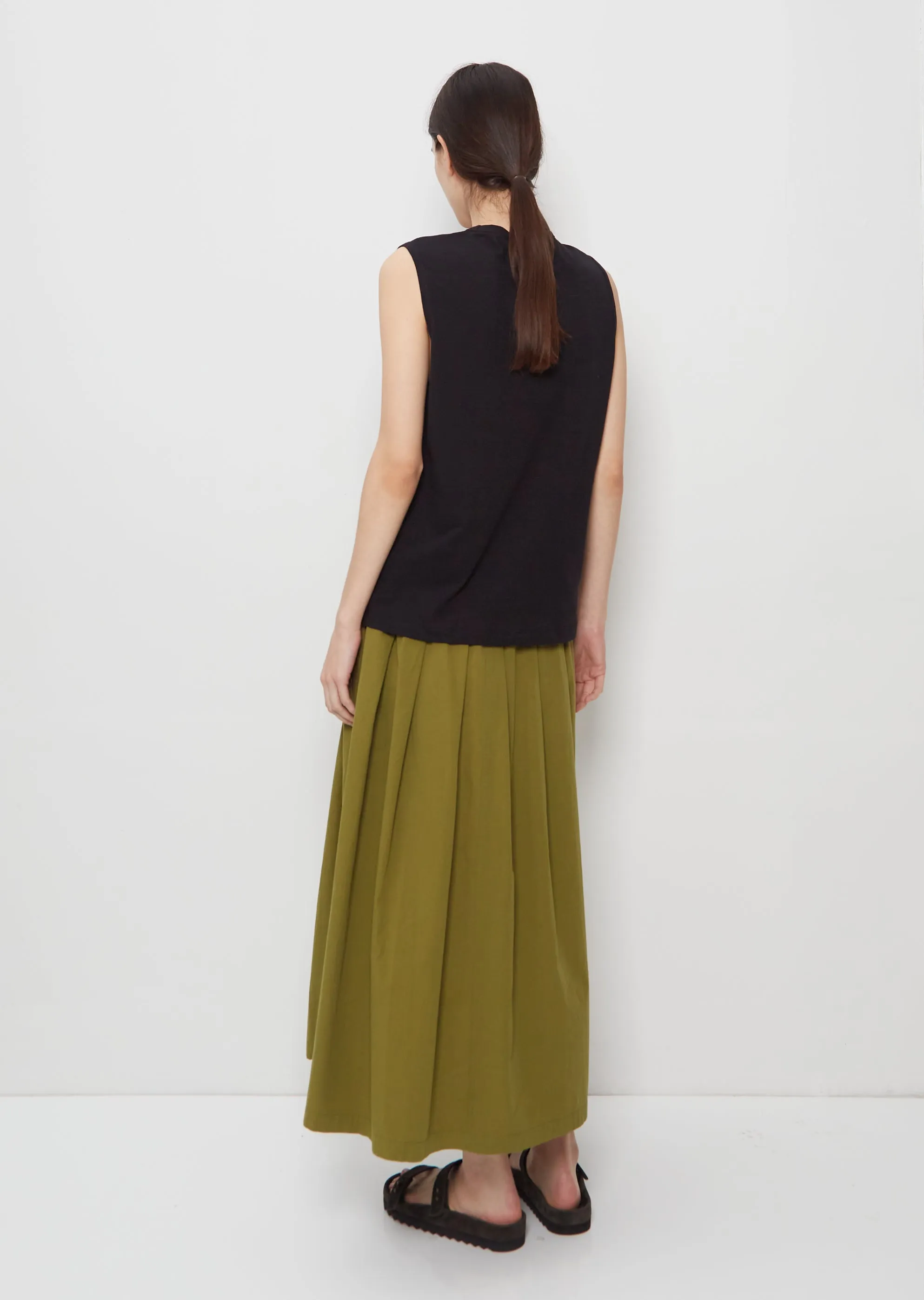 Muscle Cotton Linen Tank Top — Black