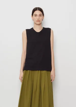 Muscle Cotton Linen Tank Top — Black