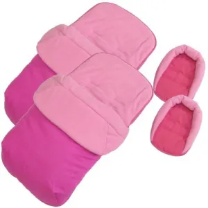 New X2 Luxury Footmuff & Headhugger Pink Fits Baby Jogger Twin Double Stroller