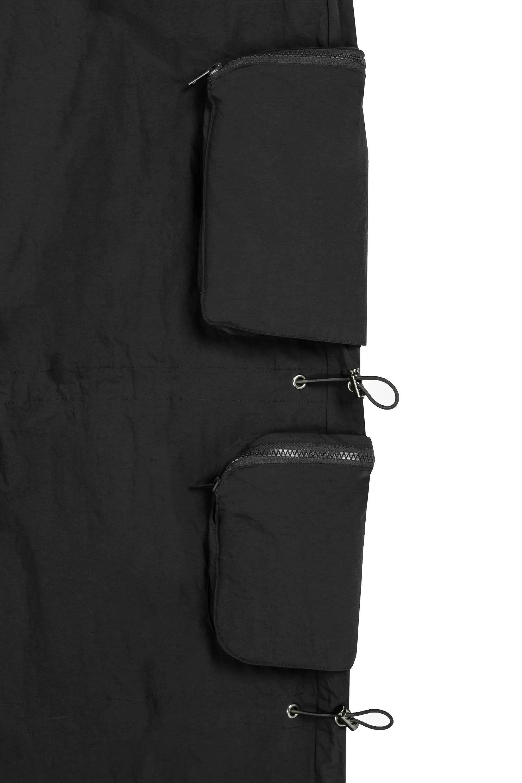 Nylon Parachute Pants- BLACK